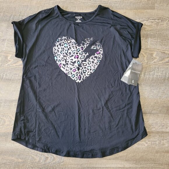 NWT TORRID | Tech Jersey Short Sleeve Active Tee Shirt Top | Sz. 00/M/10 - Picture 5 of 10